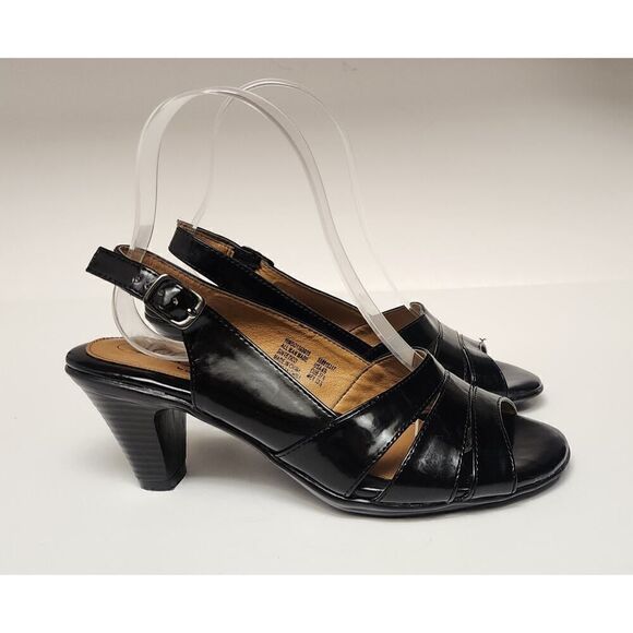 SOFTSPOTS BLACK PEEP-TOE SLINGBACK SANDAL SHOES SIZE US 6 - Picture 7 of 15